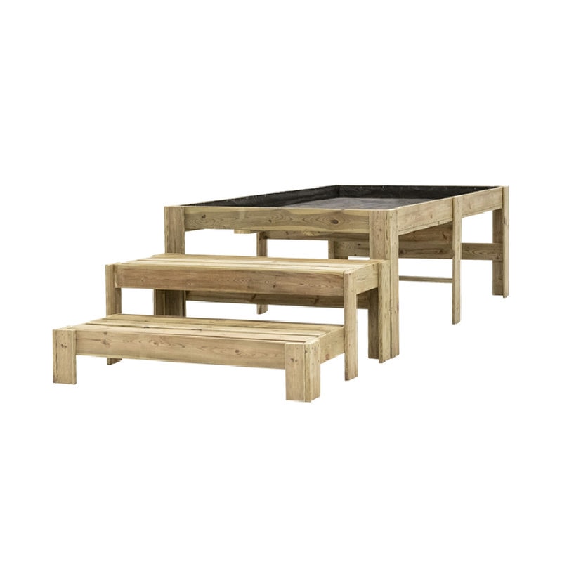Expositor de madera Set Blossom + Podium, ideal para presentar productos de manera organizada y atractiva.