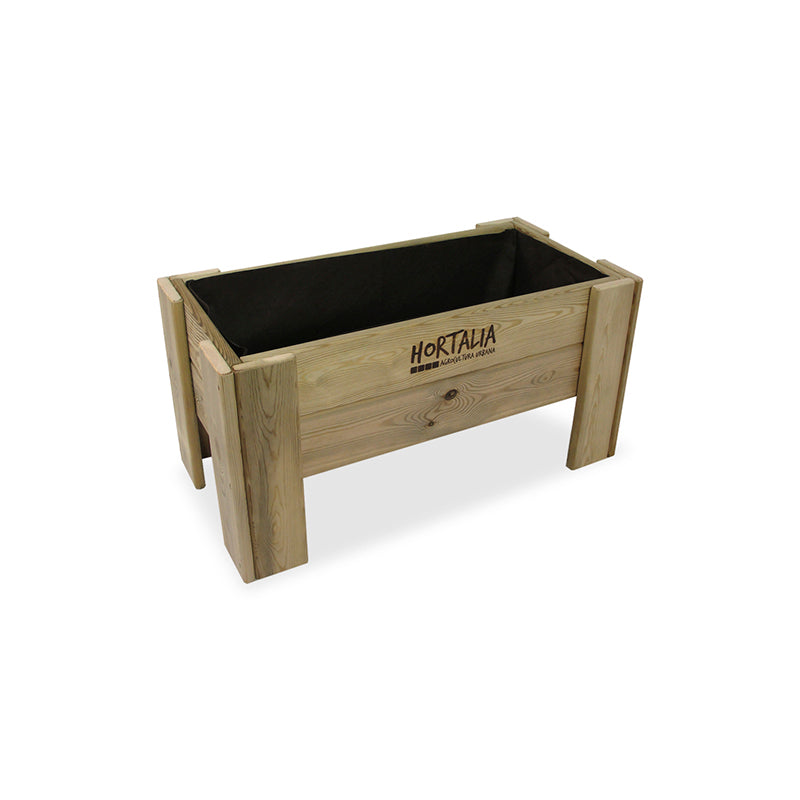 Mesa de cultivo Gardenbrico S40, diseñada para huertos urbanos, con dimensiones de 80 cm de longitud y 40 cm de ancho.