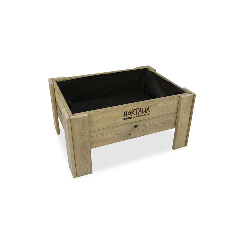 Mesa de cultivo Gardenbrico M40, ideal para huertos urbanos, con dimensiones de 80 cm de longitud y 40 cm de altura.