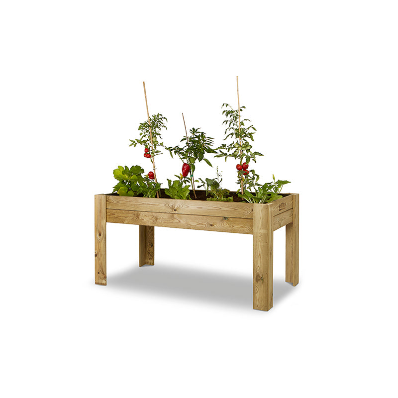 Mesa de cultivo Gardenbrico XL80, ideal para huertos urbanos, con dimensiones de 160 cm de longitud y 80 cm de altura.