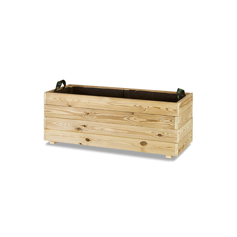 Jardinera rectangular Ghio de 100x40x40 cm, ideal para jardinería y horticultura, con capacidad de 120 litros.