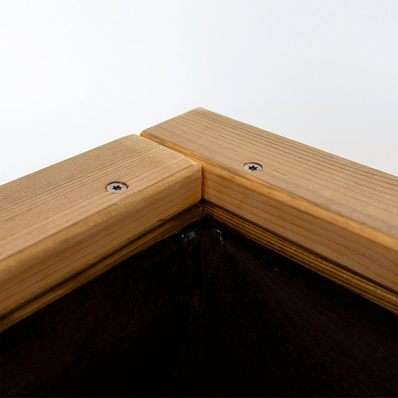 Jardinera de madera cuadrada Atrium de 40 cm, ideal para cultivar plantas y flores en espacios exteriores.