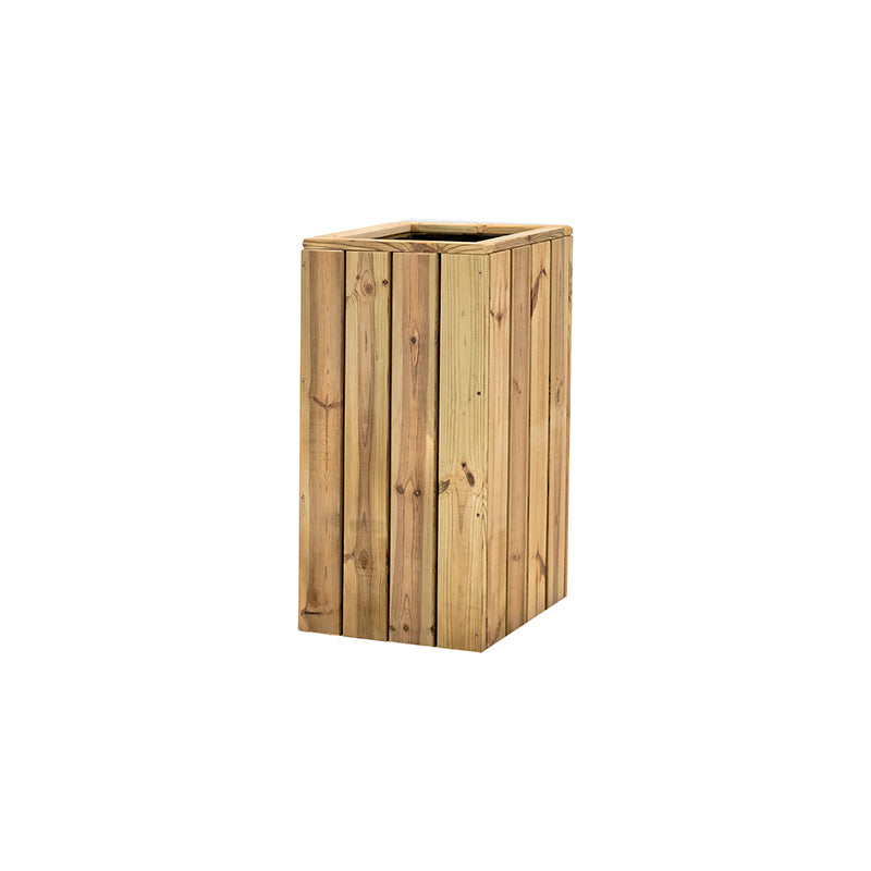 Jardinera de madera Atrium, vertical, dimensiones 40x40x80 cm, capacidad de 25 L, ideal para cultivo de plantas.