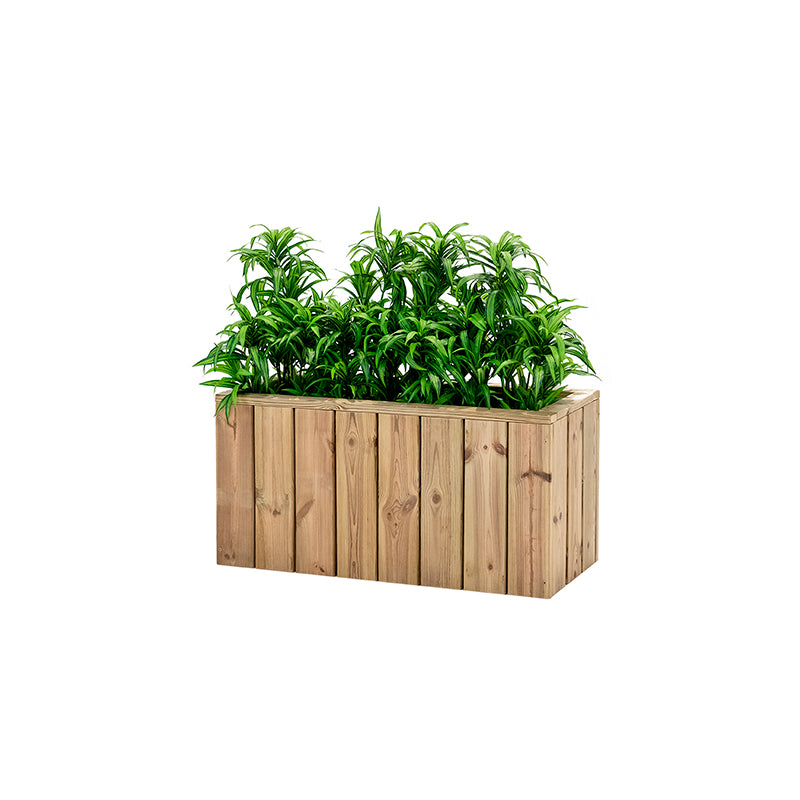 Jardinera de madera rectangular Atrium de 80x34x40 cm, ideal para cultivar plantas en espacios exteriores.