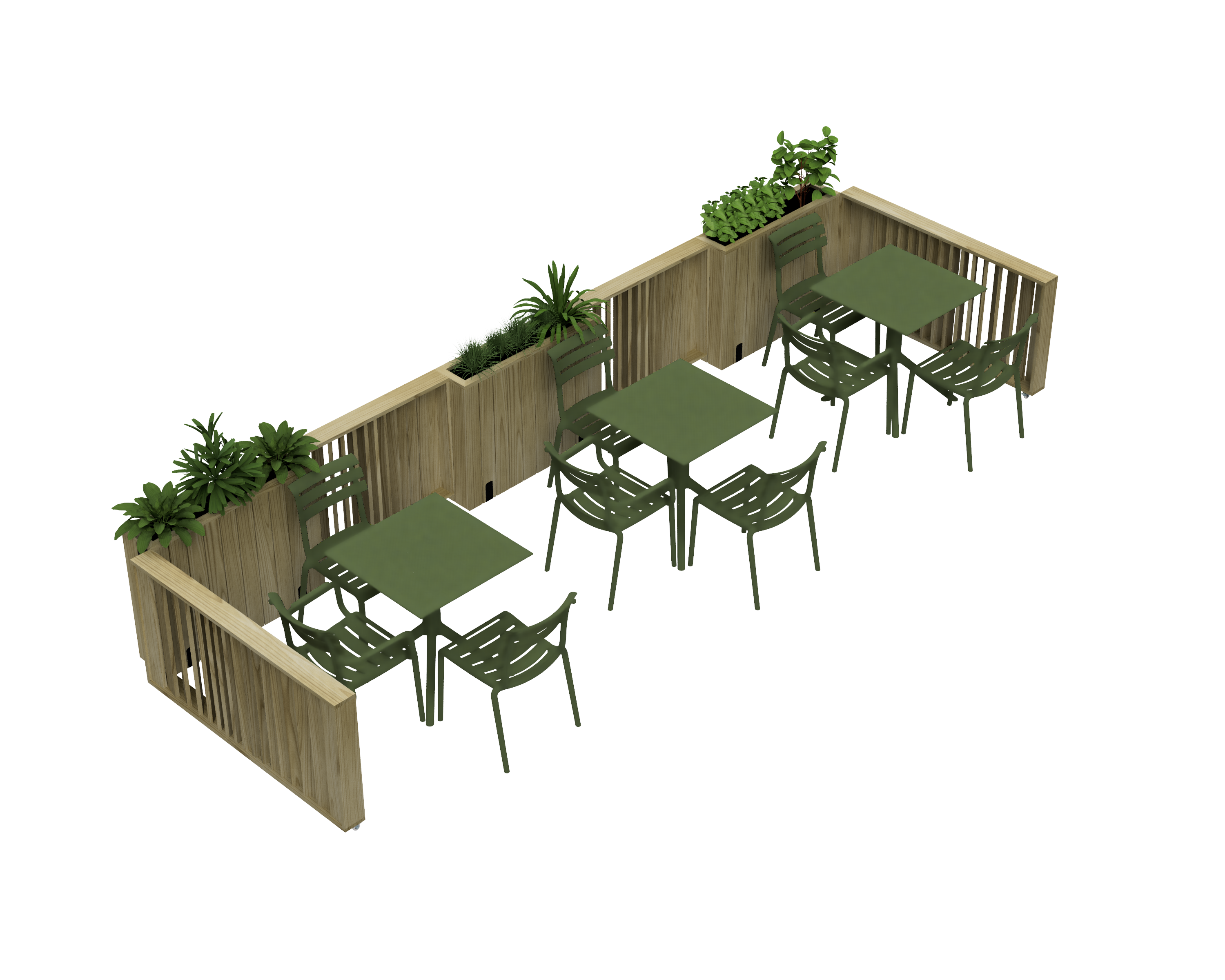 Barandilla abatible de madera, dimensiones 120x12x80, adecuada para separar espacios en entornos de hostelería y