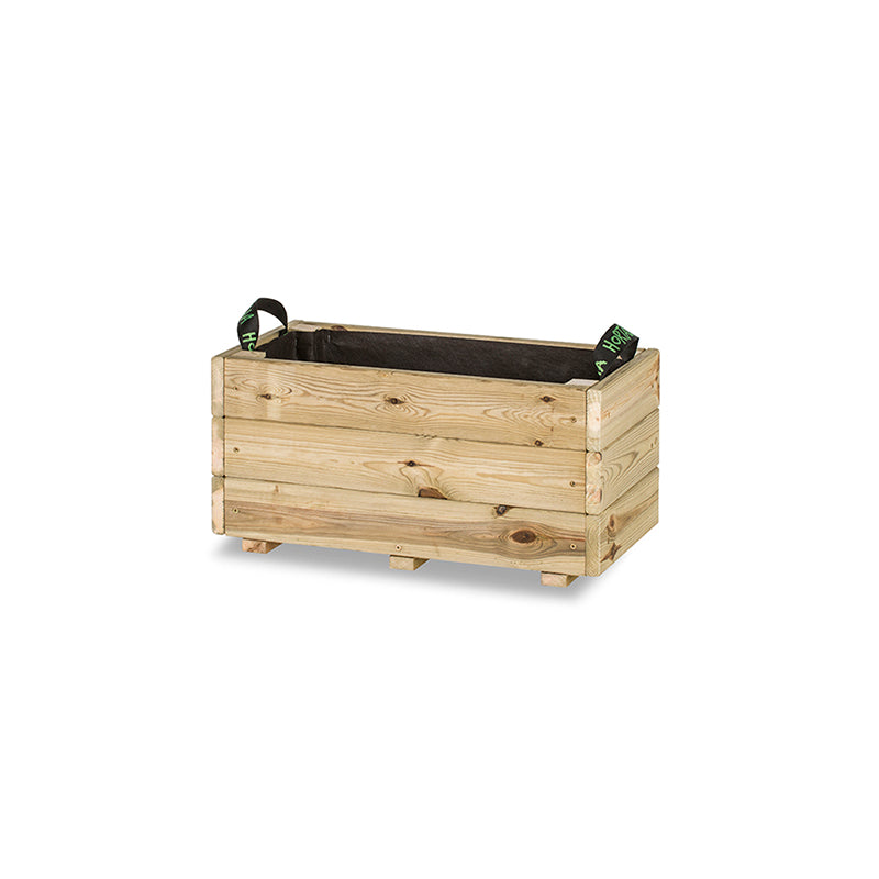 Jardinera rectangular Ghio de 60x30x30 cm, ideal para cultivar plantas en espacios reducidos.