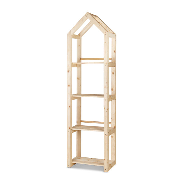 Estantería de madera Campanile Indoor L, ideal para organización y decoración en interiores, dimensiones 185x30x50 cm.