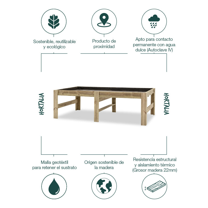 Mesa expositora Blossom, ideal para mostrar productos de manera atractiva y organizada en espacios comerciales.