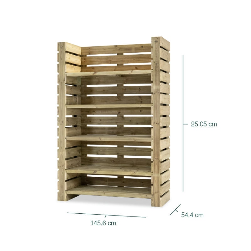 Estantería de madera Maxima, diseñada para exhibir y organizar productos de manera eficiente.