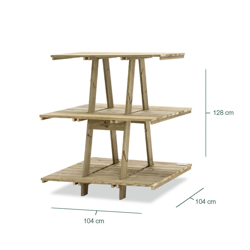Estantería de madera Grow, ideal para exhibir plantas y organizar espacios de manera funcional.