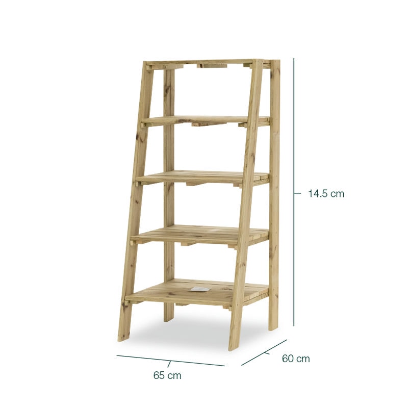 Estantería de madera Marion, ideal para exhibir y organizar productos en espacios comerciales o domésticos.