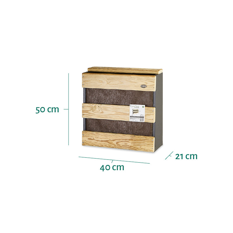 Jardín vertical S, jardinera vertical de 50 cm de altura y 40 cm de longitud, ideal para espacios reducidos.