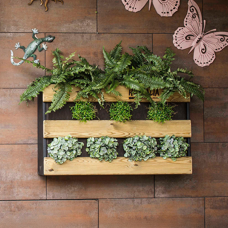 Jardín vertical M, jardinera vertical de 80 cm de longitud, 50 cm de altura y 21 cm de ancho, ideal para espacios reducidos.