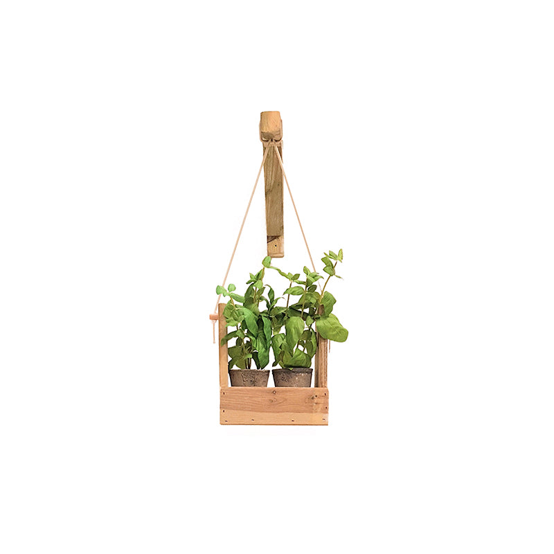 Jardinera colgante Woody 1B de 1.2 L, ideal para cultivos verticales en espacios reducidos.