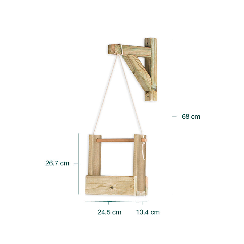 Jardinera colgante Woody 1B de 1.2 L, diseñada para cultivo vertical en espacios reducidos.