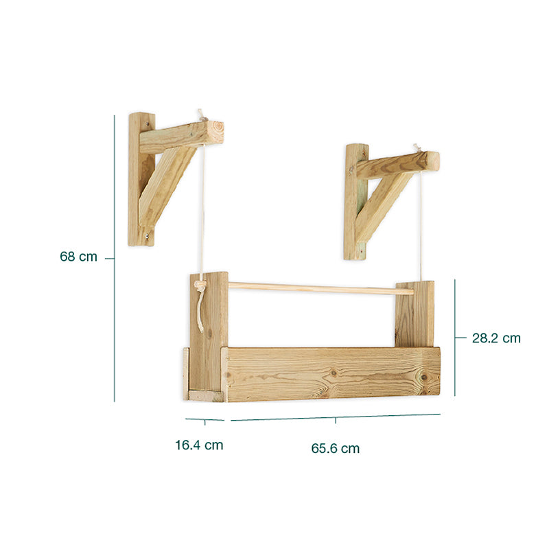 Jardinera colgante Big Woody 1B, diseñada para cultivo vertical de plantas, con capacidad de 7 litros.