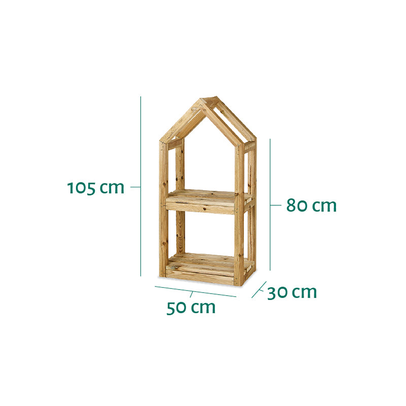 Estantería de madera Campanile Outdoor S, ideal para decoración y organización en exteriores. Dimensiones: 105 cm x 30 cm x