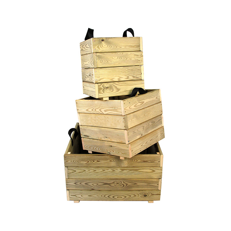 Jardinera cuadrada Pun de 60x60x40 cm, ideal para cultivar plantas y flores en espacios exteriores.