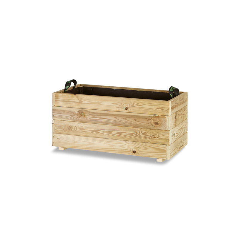 Jardinera rectangular Ghio de 80x40x40 cm, ideal para jardinería y horticultura, con capacidad de 100 litros.