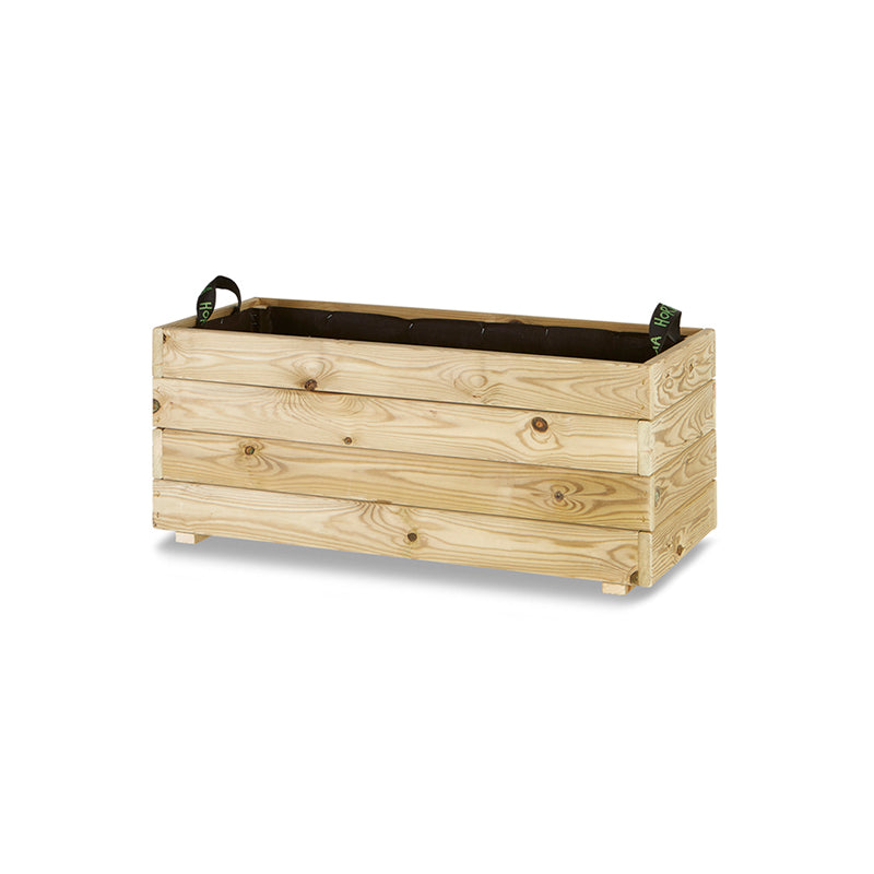 Jardinera rectangular Ghio de 90x40x40 cm, ideal para jardinería y horticultura, con capacidad de 110 litros.