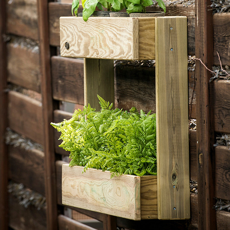 Jardinera vertical Stand Line Wall KD 2B, ideal para cultivo de plantas en espacios reducidos. Dimensiones: 70 cm x 56 cm.