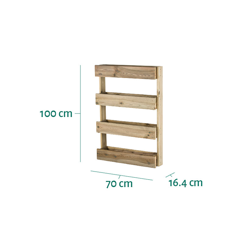 Jardinera vertical Stand Line Wall 4B de 100 cm de altura, diseñada para cultivo en espacios reducidos.