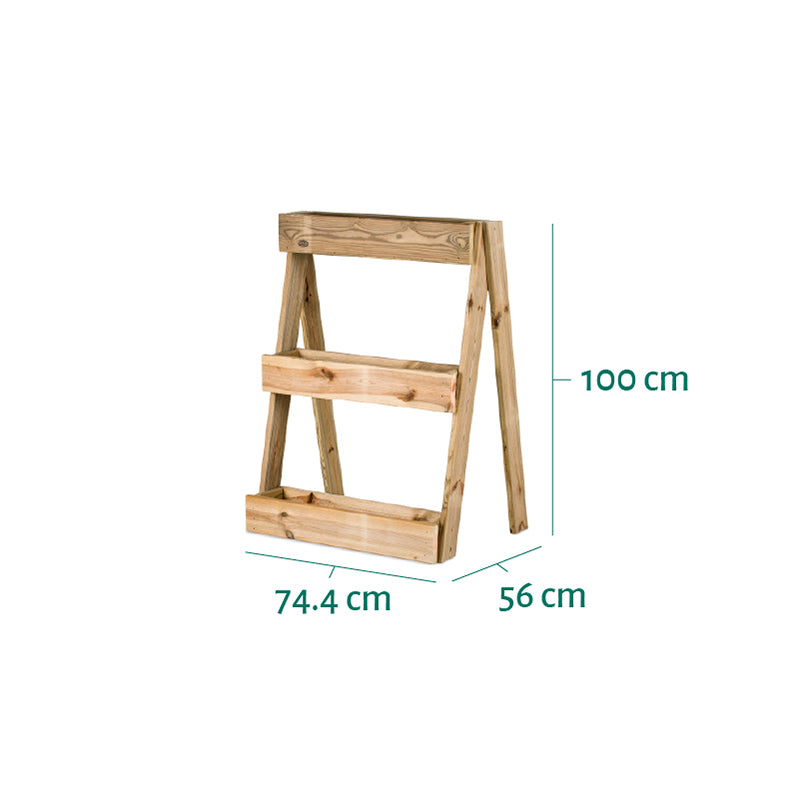 Jardinera vertical Stand Line Island 3B de 100 cm de altura, ideal para cultivo en espacios reducidos.