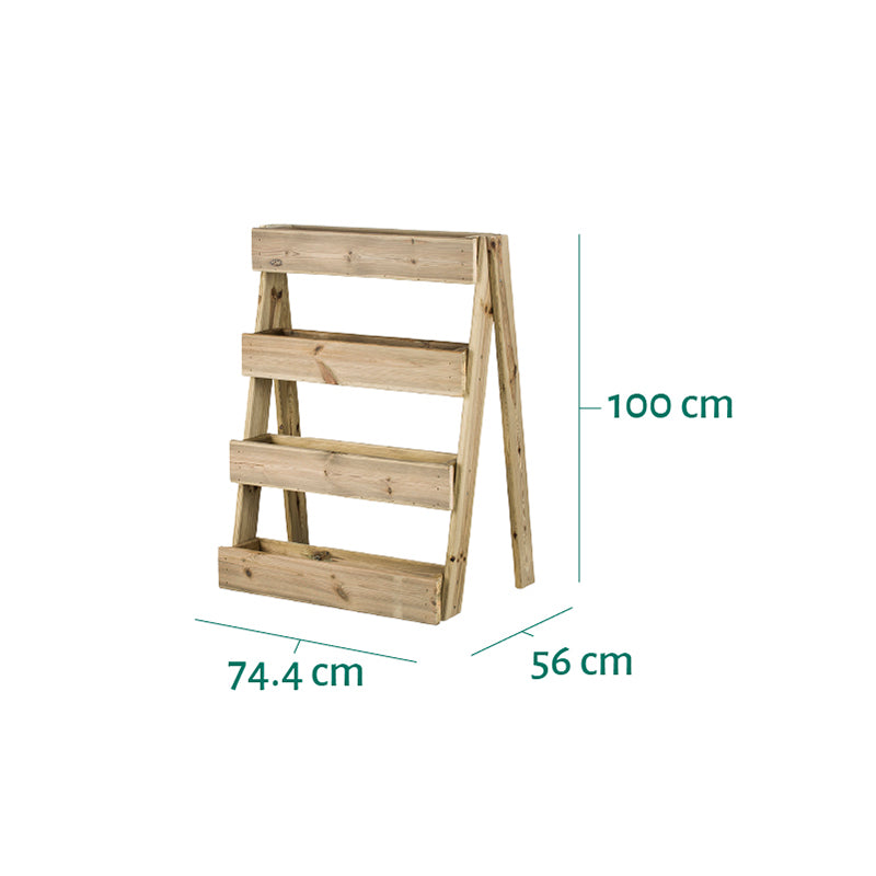 Jardinera vertical Stand Line Island KD 4B, ideal para cultivo de plantas en espacios reducidos, dimensiones 100 cm x 56 cm