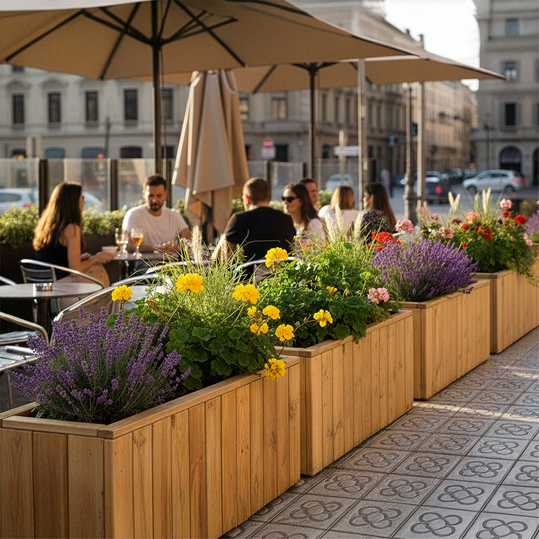 Jardinera de madera Atrium 120x34x40