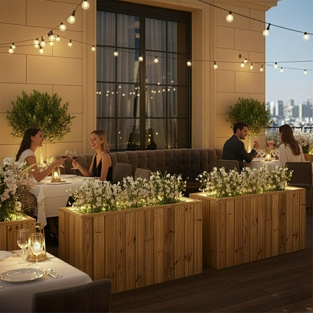 Jardinera de madera Atrium 120x34x60