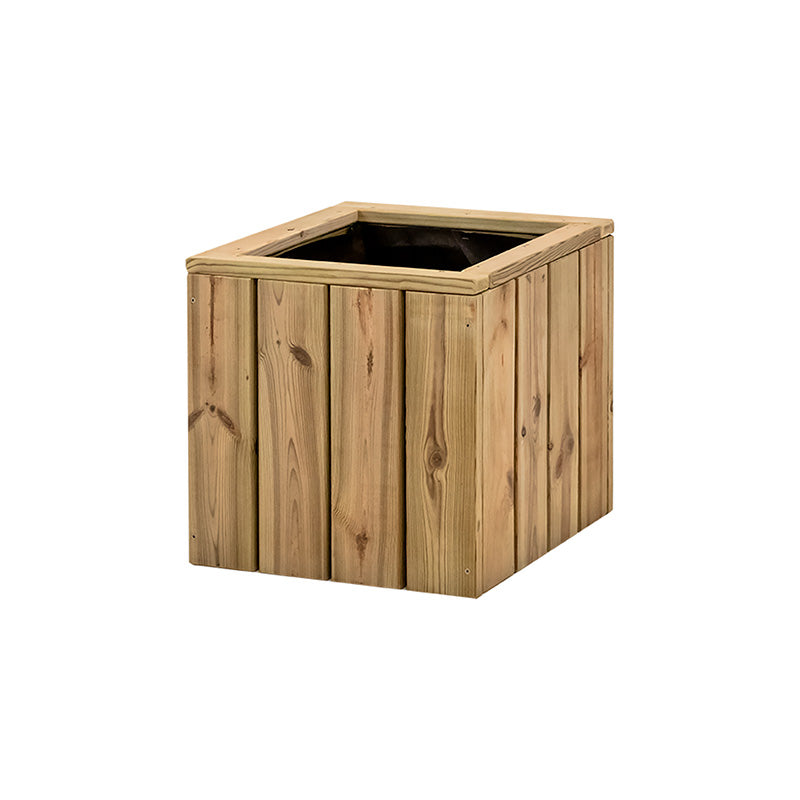 Jardinera cuadrada de madera Atrium, dimensiones 40x40x40 cm, ideal para cultivo de plantas y decoración de espacios