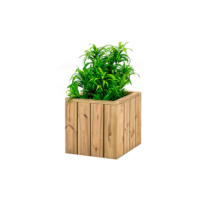 Jardinera de madera cuadrada Atrium de 40 cm, ideal para cultivar plantas y flores en espacios exteriores.