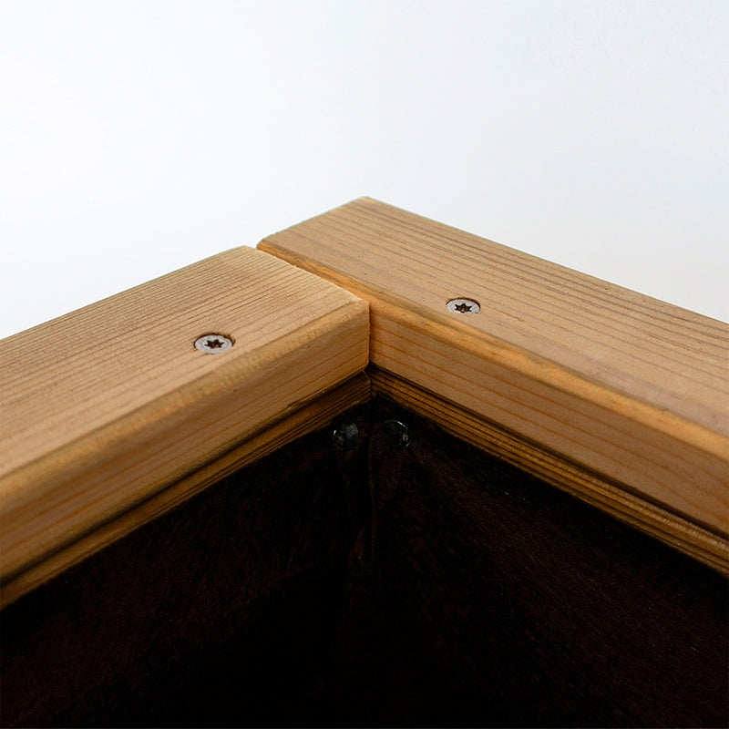 Jardinera de madera cuadrada Atrium de 50 cm, ideal para cultivar plantas en espacios exteriores.