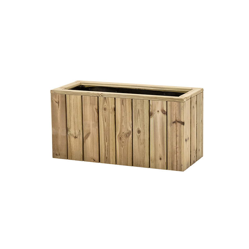 Jardinera de madera rectangular Atrium de 80x34x40 cm, ideal para cultivar plantas y flores. Capacidad de 47 litros.