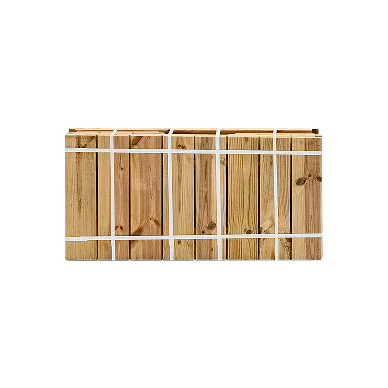 Jardinera de madera rectangular Atrium de 80x34x40 cm, ideal para cultivo de plantas y flores en exteriores.