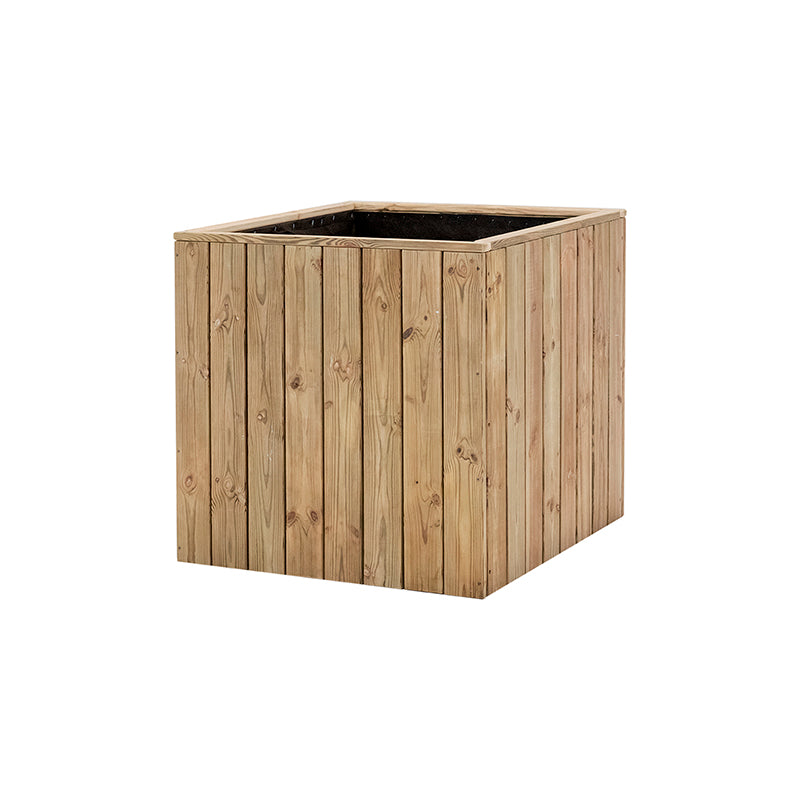 Jardinera de madera cuadrada Atrium de 80x80x80 cm, ideal para cultivar plantas en exteriores.