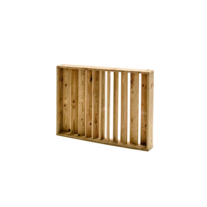 Barandilla fija de madera de 100x12x75 cm, ideal para separar espacios en colectividades y hostelería.