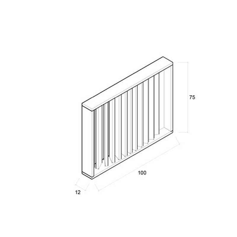 Barandilla fija de madera de 100x12x75 cm, ideal para separar espacios en colectividades y hostelería.