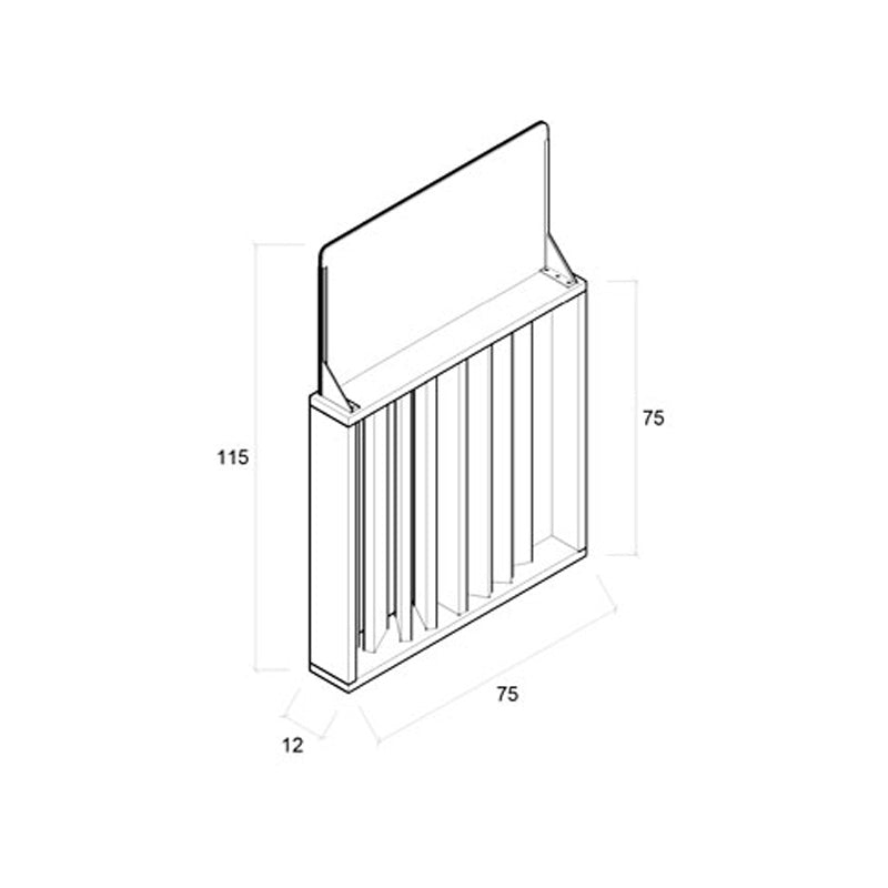 Barandilla fija de madera de 75x12x115 cm, ideal para separar espacios en hostelería y colectividades.
