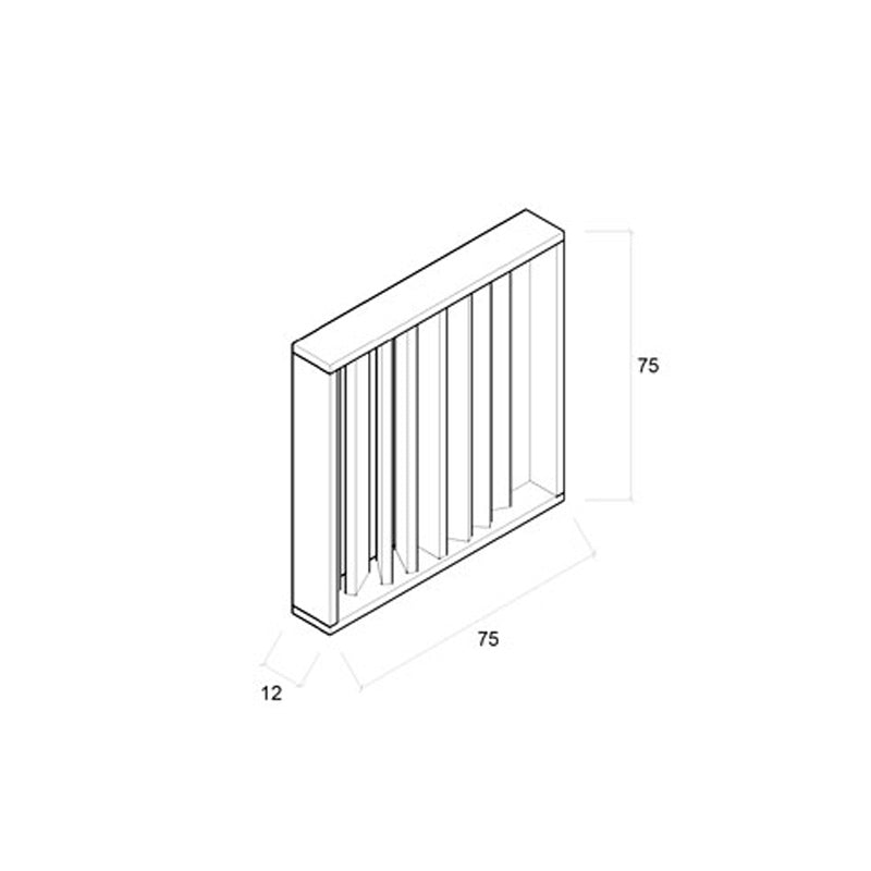 Barandilla fija de madera de 75x12x75 cm, ideal para separar espacios en colectividades y hostelería.