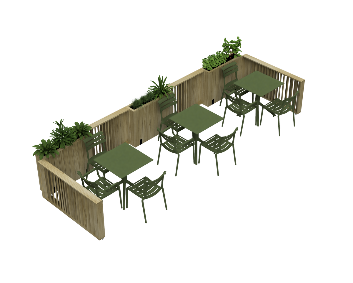 Barandilla abatible de madera, dimensiones 120x12x80, adecuada para separar espacios en entornos de hostelería y