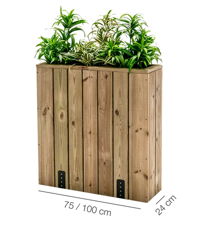 Jardinera fija anclada al suelo