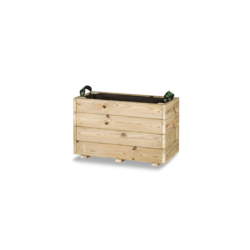 Jardinera rectangular Ghio de 60x30x40 cm, ideal para cultivar plantas en espacios exteriores.